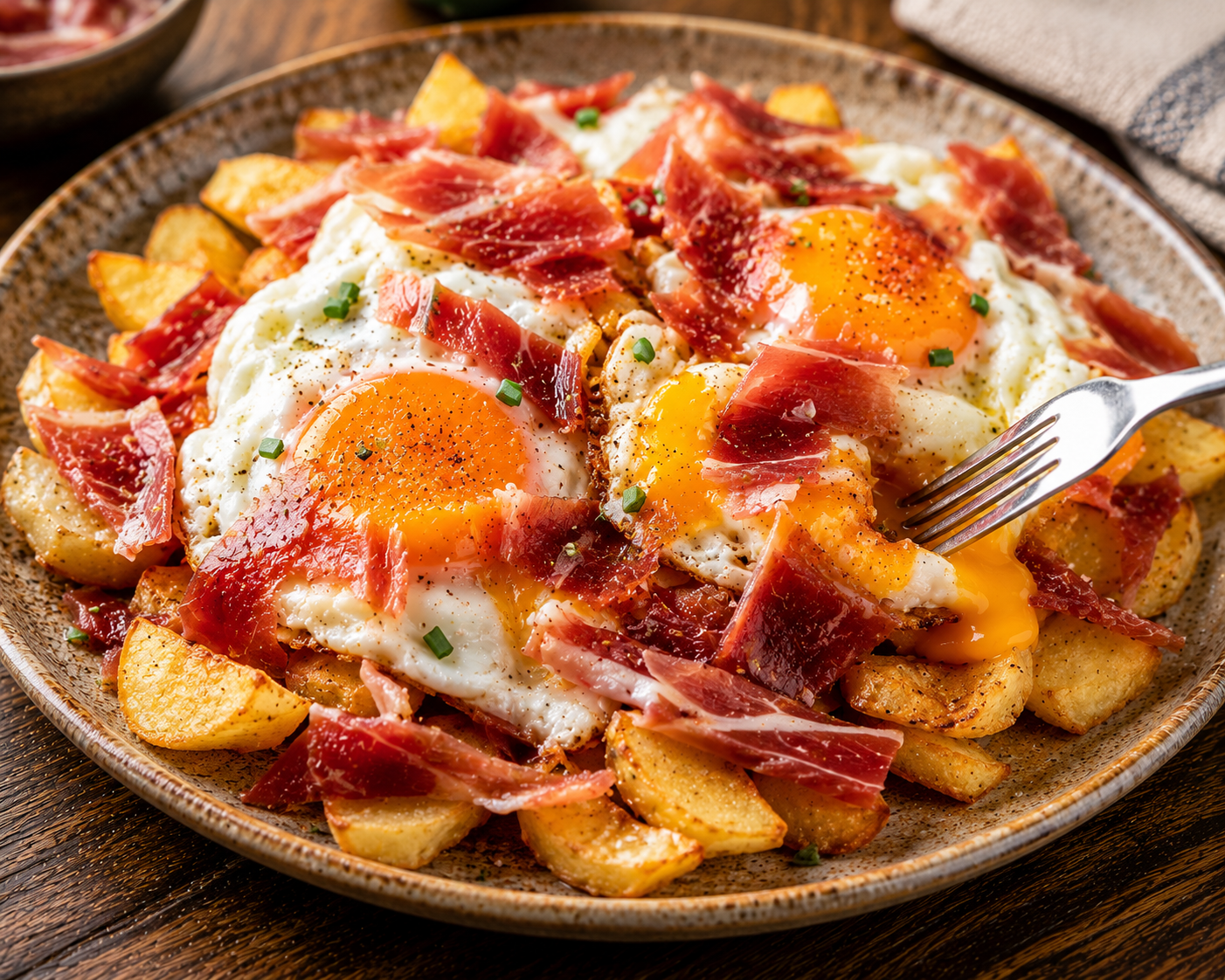 Huevos Rotos con Jamón