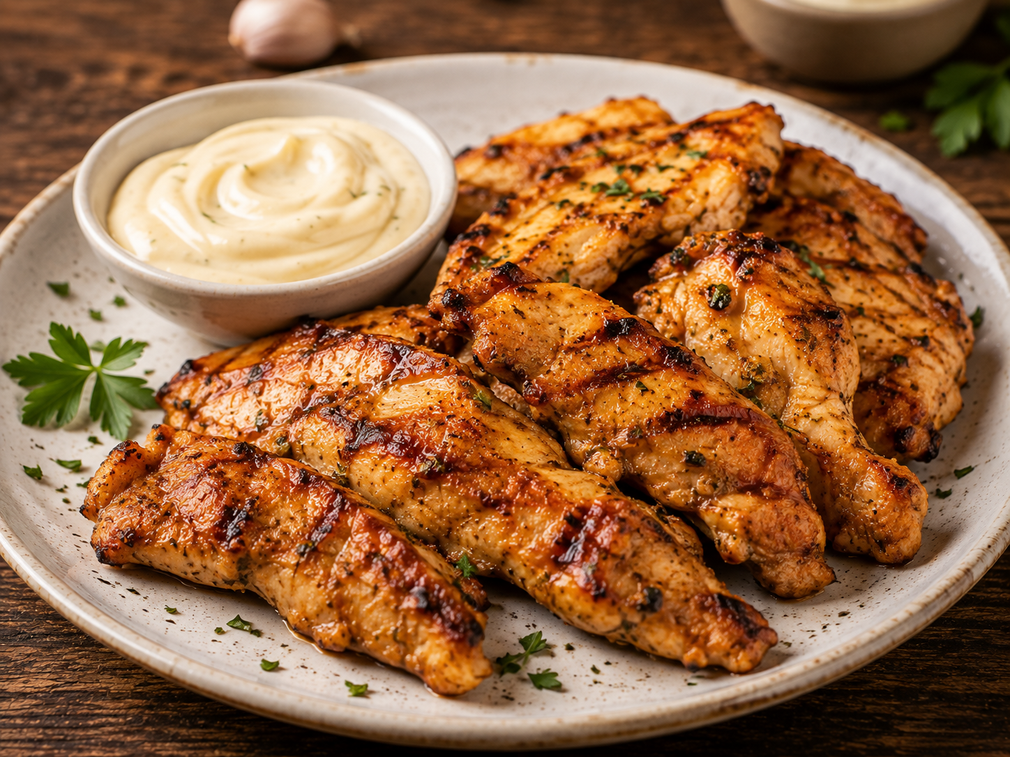 Pollo Marinado con Alioli