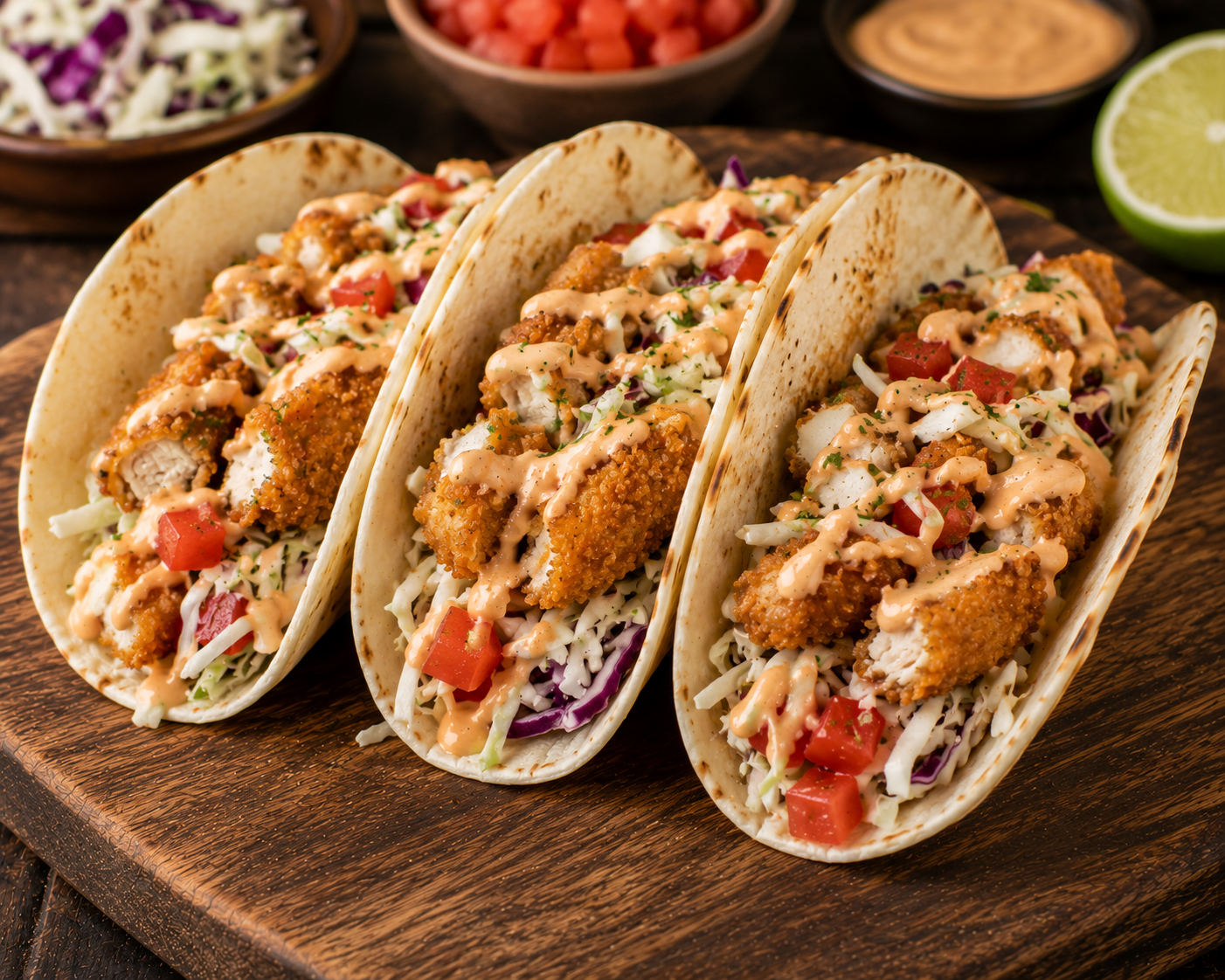 Tacos de Pollo Pané (3 uds.)